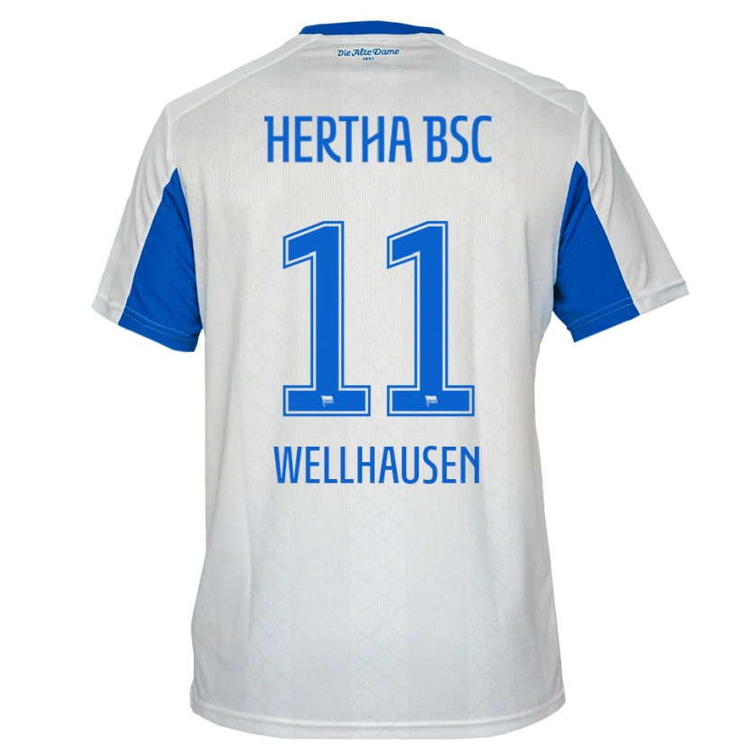 Danxen Mujer Camiseta Elfie Wellhausen #11 Blanco Azul 2ª Equipación 2025/26 La Camisa