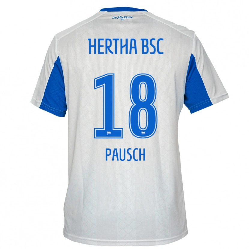 Danxen Mujer Camiseta Luisa Pausch #18 Blanco Azul 2ª Equipación 2025/26 La Camisa