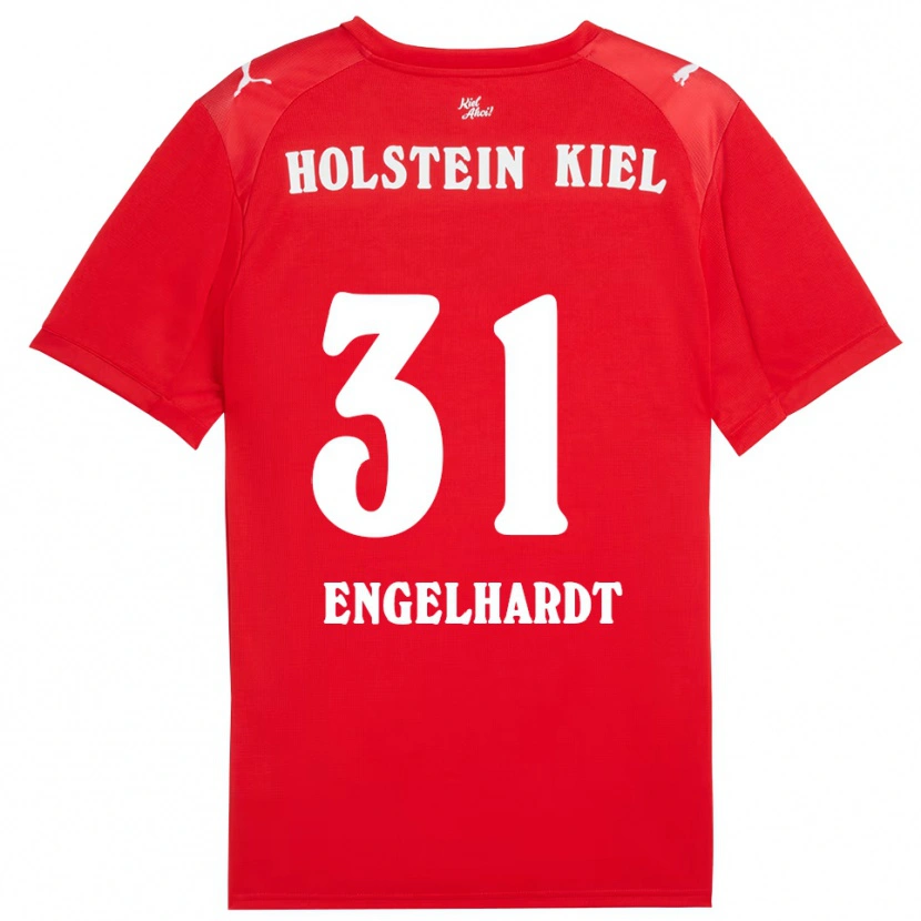 Danxen Mujer Camiseta Marcel Engelhardt #31 Rojo Azul 2ª Equipación 2025/26 La Camisa
