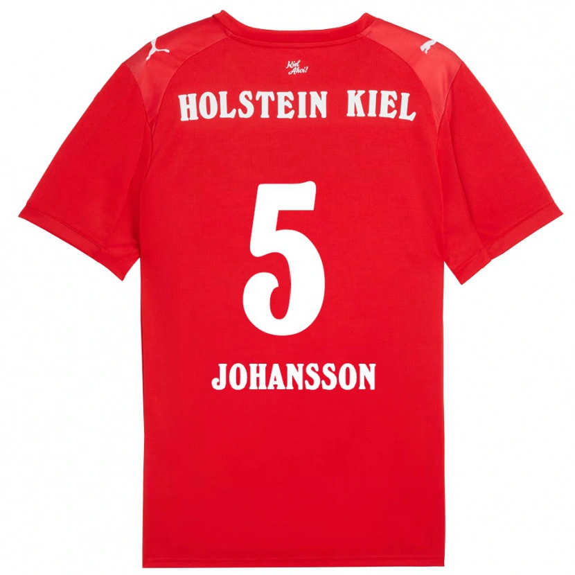 Danxen Mujer Camiseta Carl Johansson #5 Rojo Azul 2ª Equipación 2025/26 La Camisa