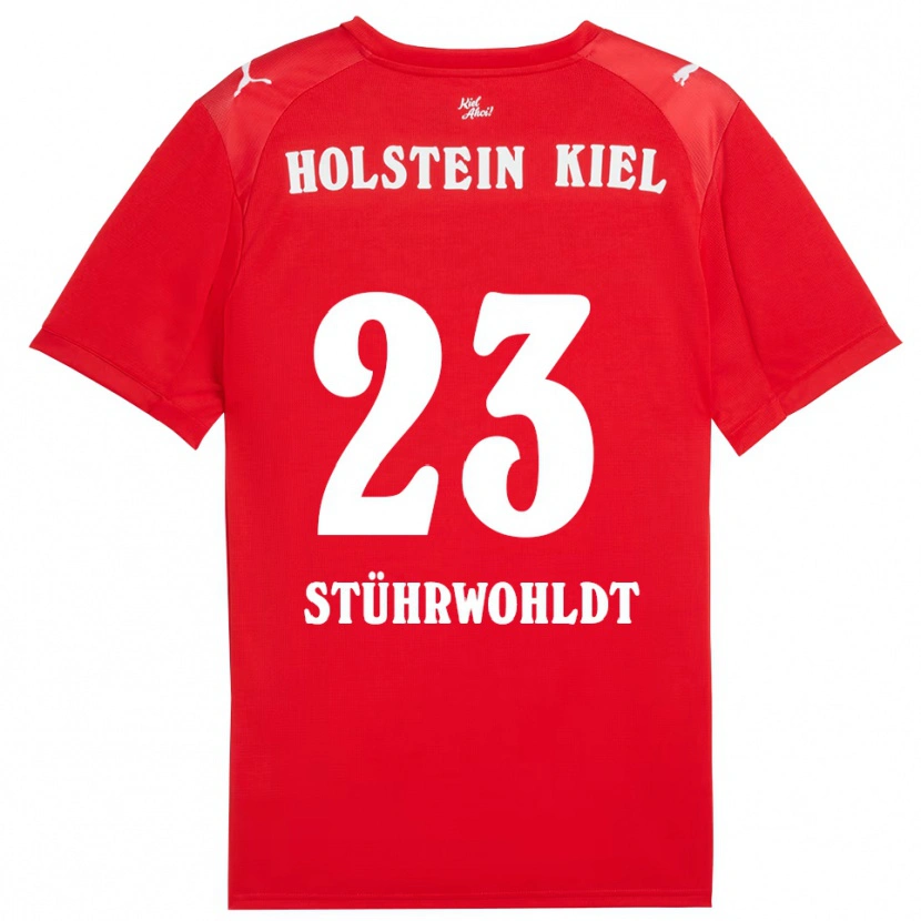 Danxen Mujer Camiseta Timon Stührwohldt #23 Rojo Azul 2ª Equipación 2025/26 La Camisa