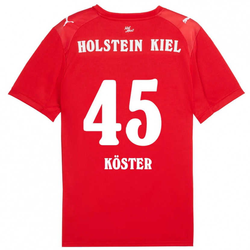 Danxen Mujer Camiseta Louis Köster #45 Rojo Azul 2ª Equipación 2025/26 La Camisa