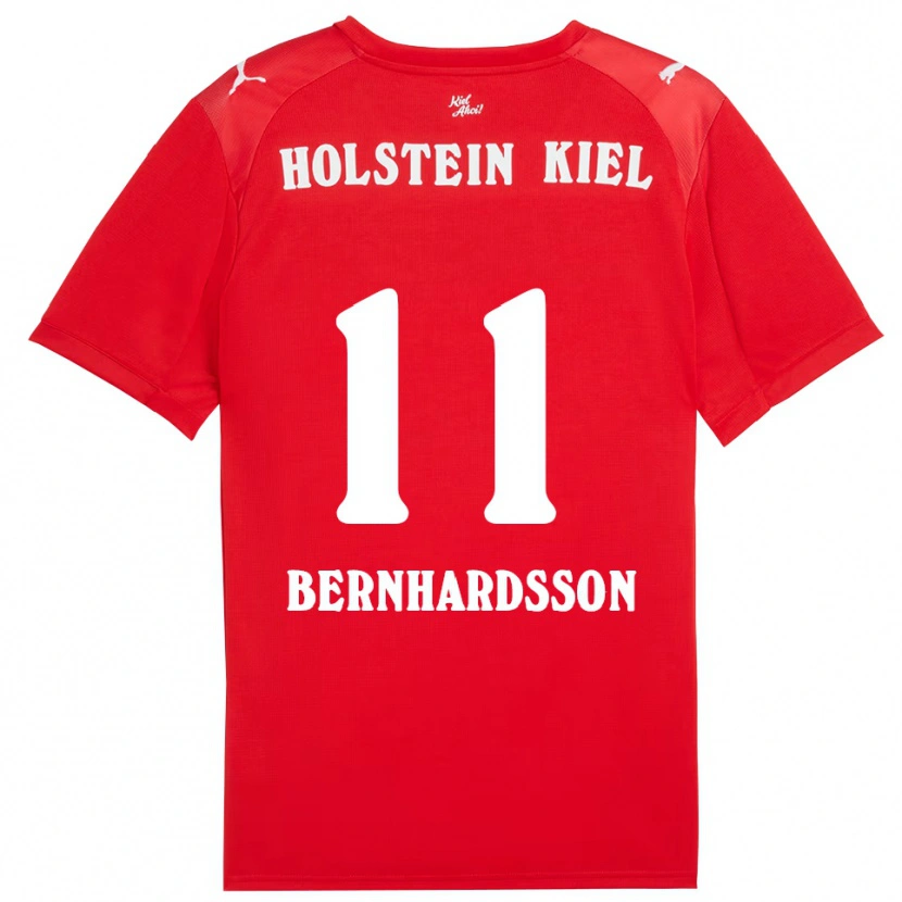 Danxen Mujer Camiseta Alexander Bernhardsson #11 Rojo Azul 2ª Equipación 2025/26 La Camisa