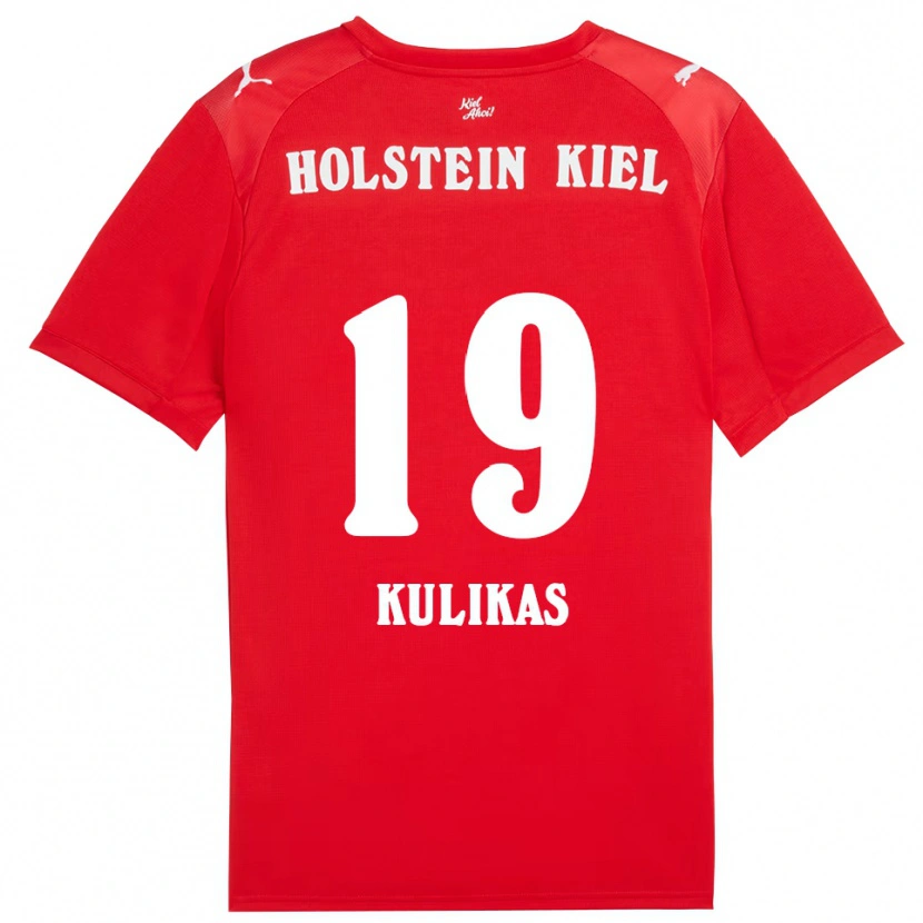 Danxen Mujer Camiseta Laurynas Kulikas #19 Rojo Azul 2ª Equipación 2025/26 La Camisa