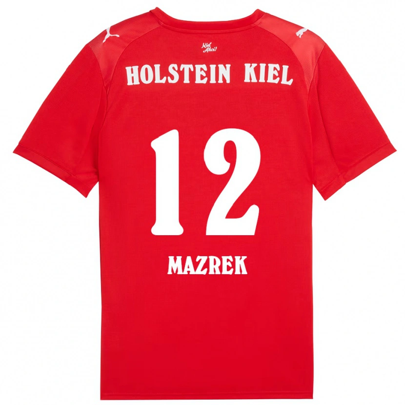 Danxen Mujer Camiseta Enis Mazrek #12 Rojo Azul 2ª Equipación 2025/26 La Camisa