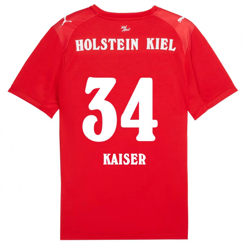 Danxen Mujer Camiseta Konstantin Kaiser #34 Rojo Azul 2ª Equipación 2025/26 La Camisa