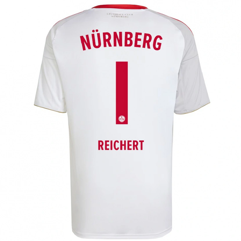 Danxen Mujer Camiseta Jan Reichert #1 Blanco Rojo 2ª Equipación 2025/26 La Camisa