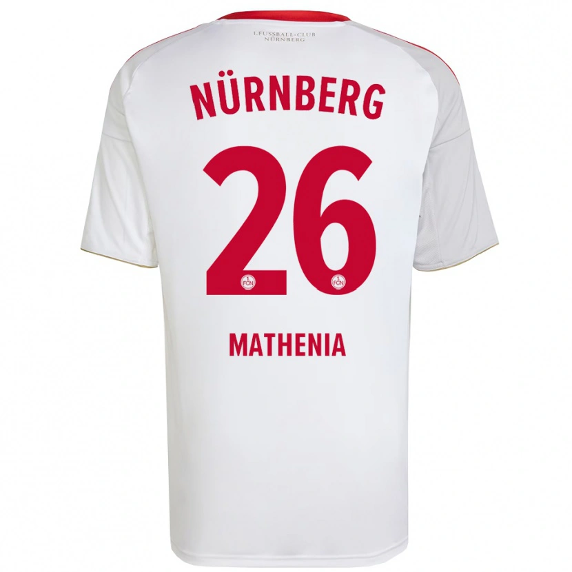Danxen Mujer Camiseta Christian Mathenia #26 Blanco Rojo 2ª Equipación 2025/26 La Camisa
