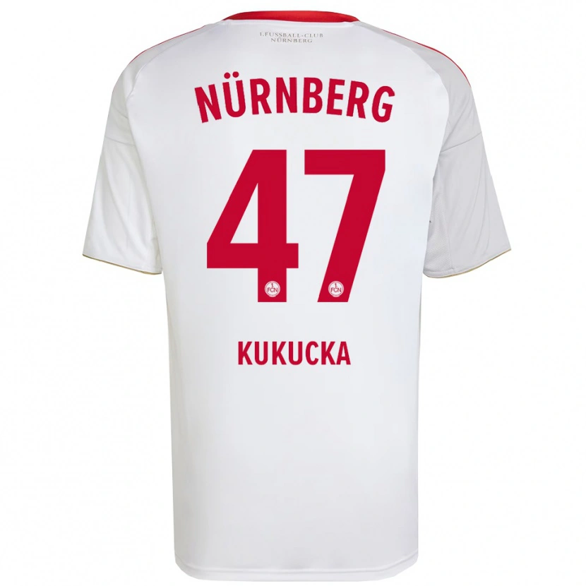 Danxen Mujer Camiseta Michal Kukucka #47 Blanco Rojo 2ª Equipación 2025/26 La Camisa