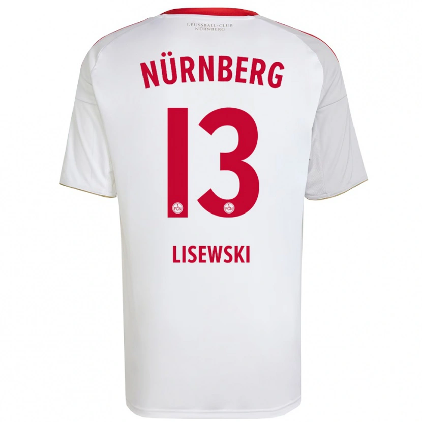 Danxen Mujer Camiseta Robin Lisewski #13 Blanco Rojo 2ª Equipación 2025/26 La Camisa