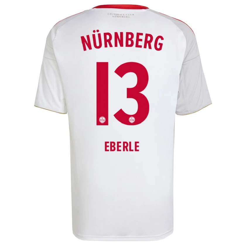 Danxen Mujer Camiseta Leo Eberle #13 Blanco Rojo 2ª Equipación 2025/26 La Camisa