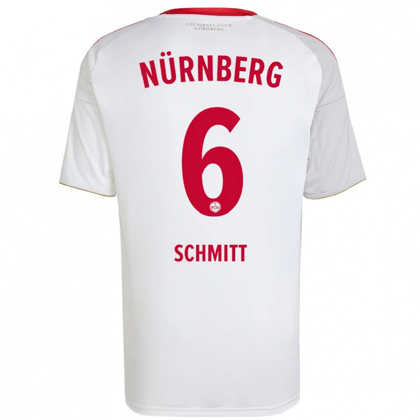 Danxen Mujer Camiseta Noah Schmitt #6 Blanco Rojo 2ª Equipación 2025/26 La Camisa