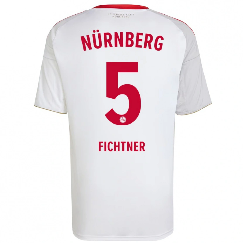 Danxen Mujer Camiseta Tom Fichtner #5 Blanco Rojo 2ª Equipación 2025/26 La Camisa
