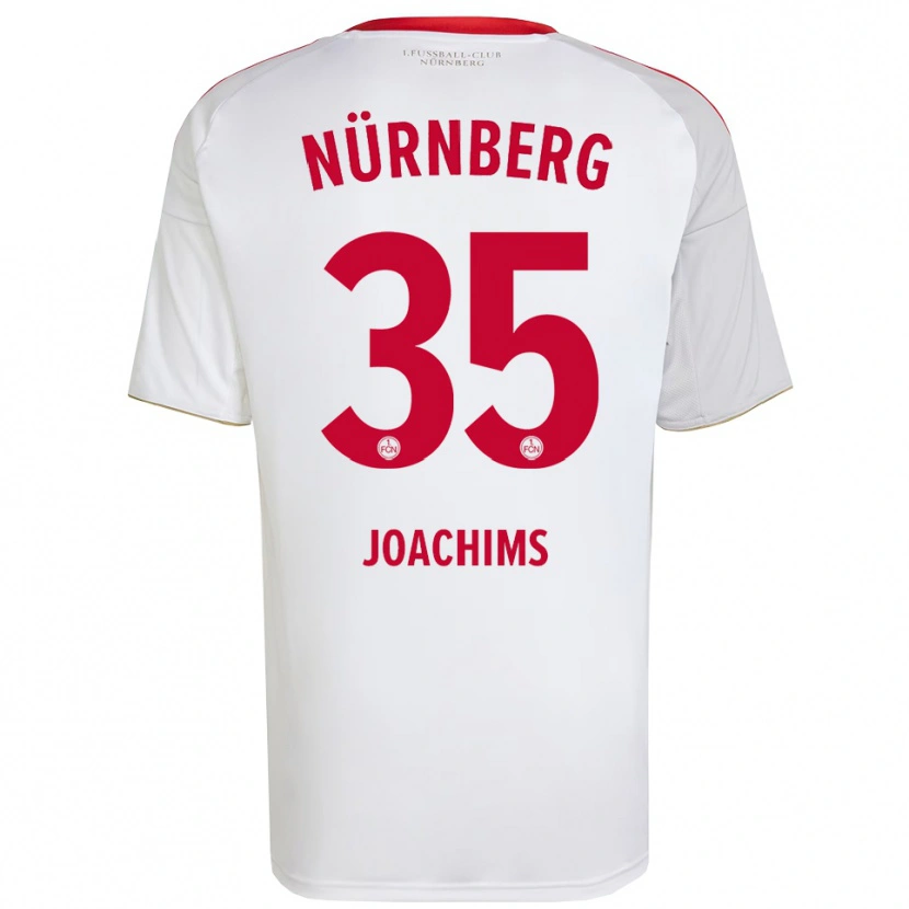 Danxen Mujer Camiseta Simon Joachims #35 Blanco Rojo 2ª Equipación 2025/26 La Camisa