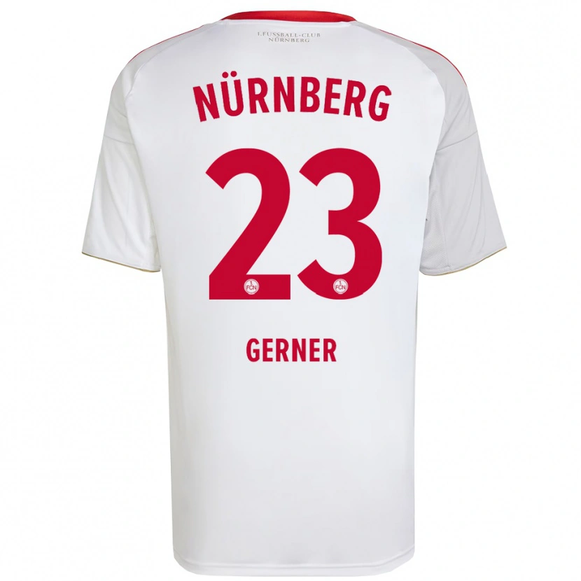 Danxen Mujer Camiseta Lucas Gerner #23 Blanco Rojo 2ª Equipación 2025/26 La Camisa