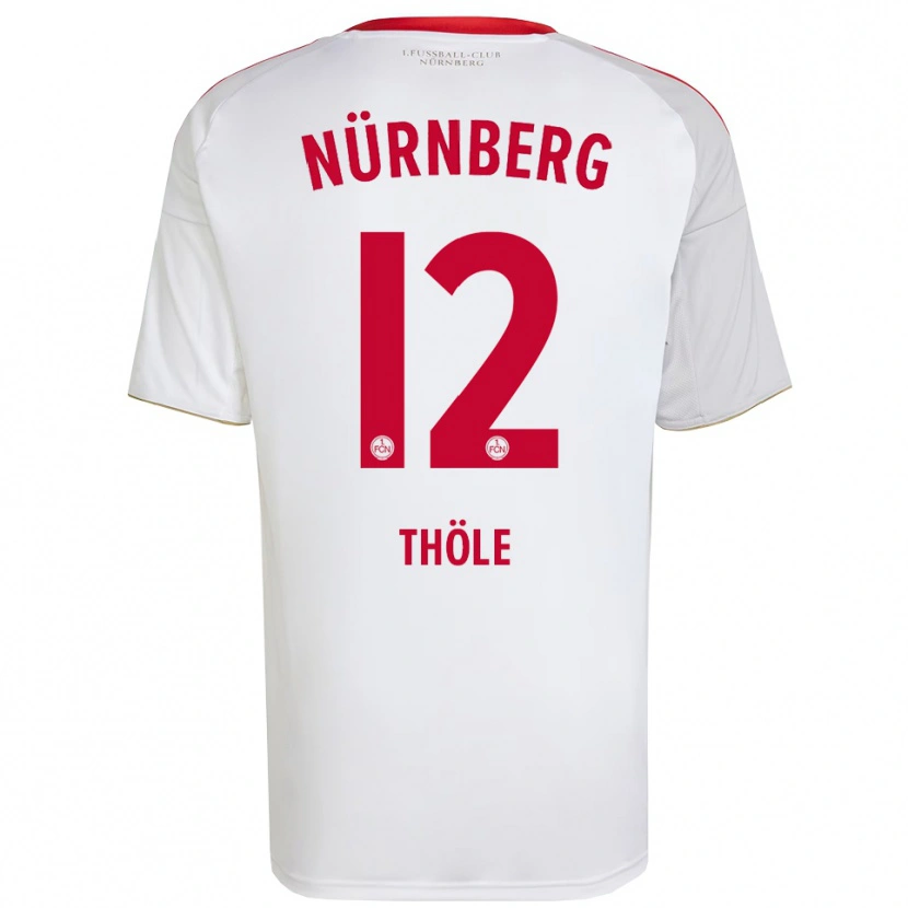 Danxen Mujer Camiseta Amelie Thöle #12 Blanco Rojo 2ª Equipación 2025/26 La Camisa