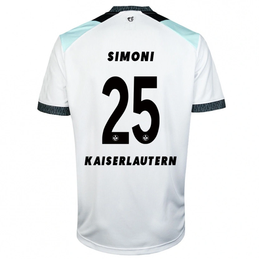 Danxen Mujer Camiseta Simon Simoni #25 Blanco Negro 2ª Equipación 2025/26 La Camisa