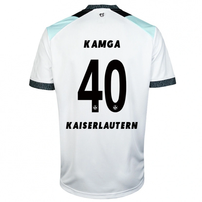 Danxen Mujer Camiseta Enis Kamga #40 Blanco Negro 2ª Equipación 2025/26 La Camisa