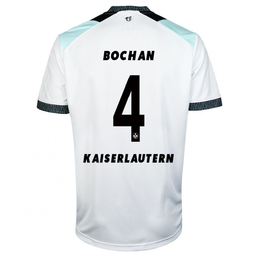 Danxen Mujer Camiseta Maksym Bochan #4 Blanco Negro 2ª Equipación 2025/26 La Camisa