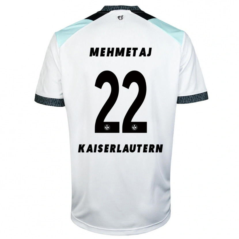 Danxen Mujer Camiseta Alban Mehmetaj #22 Blanco Negro 2ª Equipación 2025/26 La Camisa