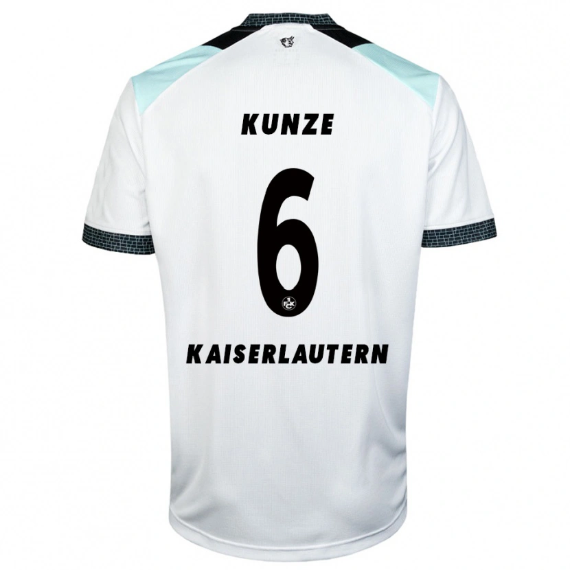 Danxen Mujer Camiseta Fabian Kunze #6 Blanco Negro 2ª Equipación 2025/26 La Camisa
