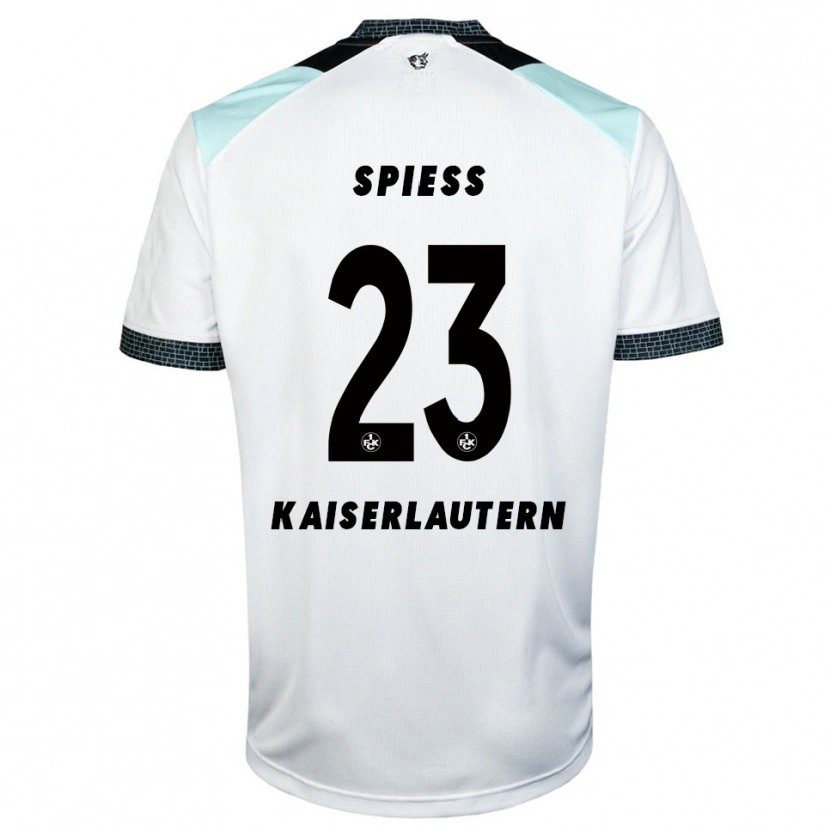 Danxen Mujer Camiseta Louis Spieß #23 Blanco Negro 2ª Equipación 2025/26 La Camisa