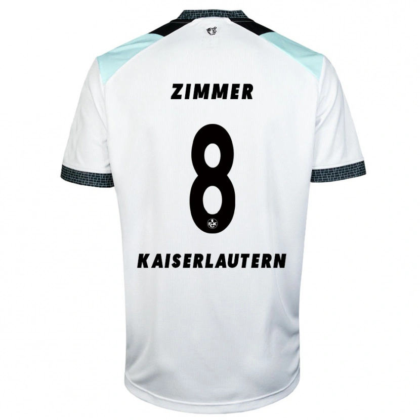 Danxen Mujer Camiseta Jean Zimmer #8 Blanco Negro 2ª Equipación 2025/26 La Camisa