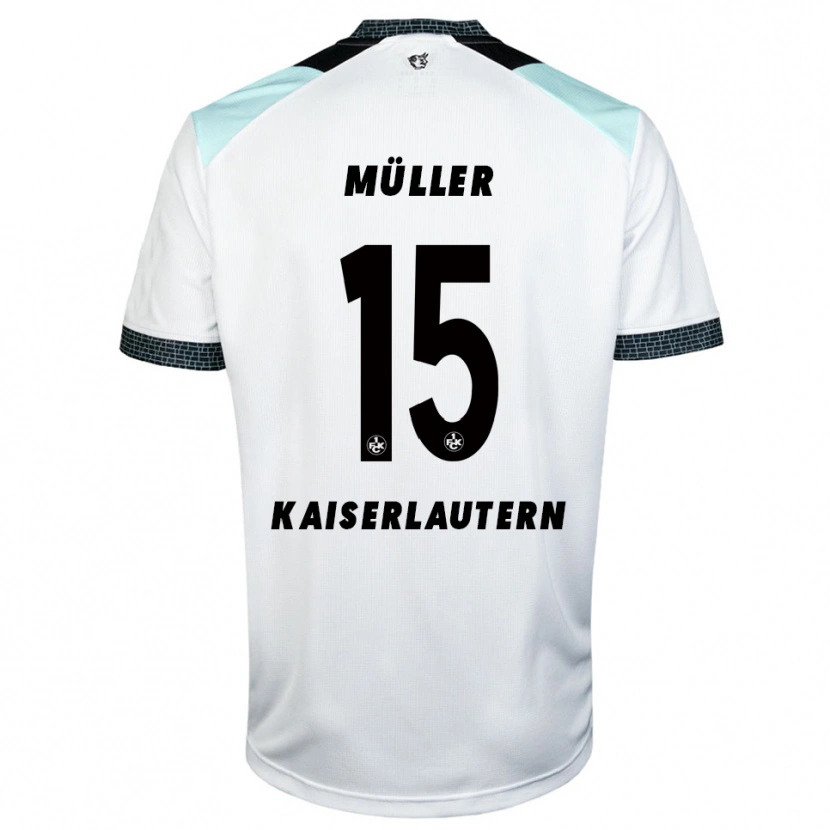 Danxen Mujer Camiseta Erik Müller #15 Blanco Negro 2ª Equipación 2025/26 La Camisa