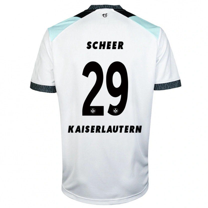 Danxen Mujer Camiseta Kian Scheer #29 Blanco Negro 2ª Equipación 2025/26 La Camisa