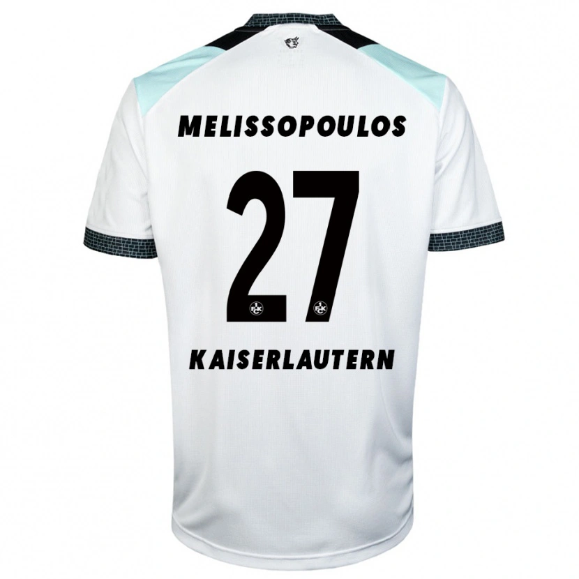 Danxen Mujer Camiseta Samuel Melissopoulos #27 Blanco Negro 2ª Equipación 2025/26 La Camisa