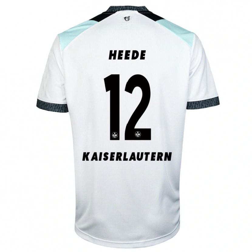 Danxen Mujer Camiseta Jannis Heede #12 Blanco Negro 2ª Equipación 2025/26 La Camisa