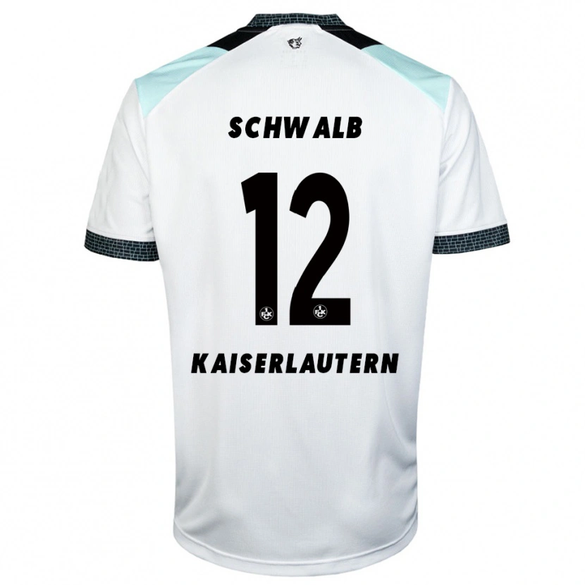 Danxen Mujer Camiseta Yannick Schwalb #12 Blanco Negro 2ª Equipación 2025/26 La Camisa
