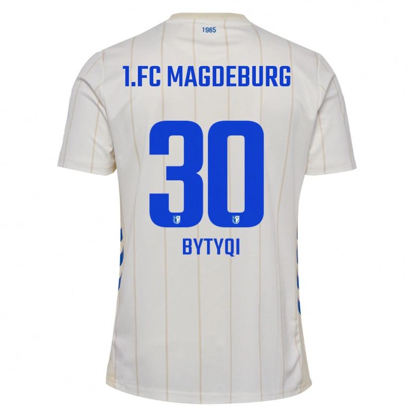 Danxen Mujer Camiseta Enis Bytyqi #30 Blanco Azul 2ª Equipación 2025/26 La Camisa
