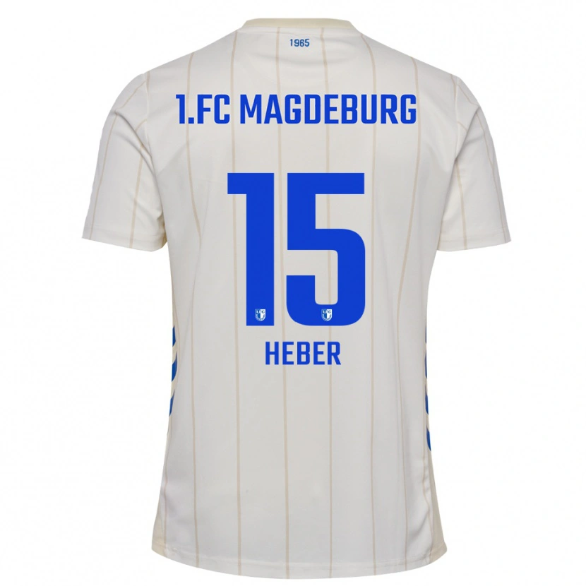 Danxen Mujer Camiseta Daniel Heber #15 Blanco Azul 2ª Equipación 2025/26 La Camisa