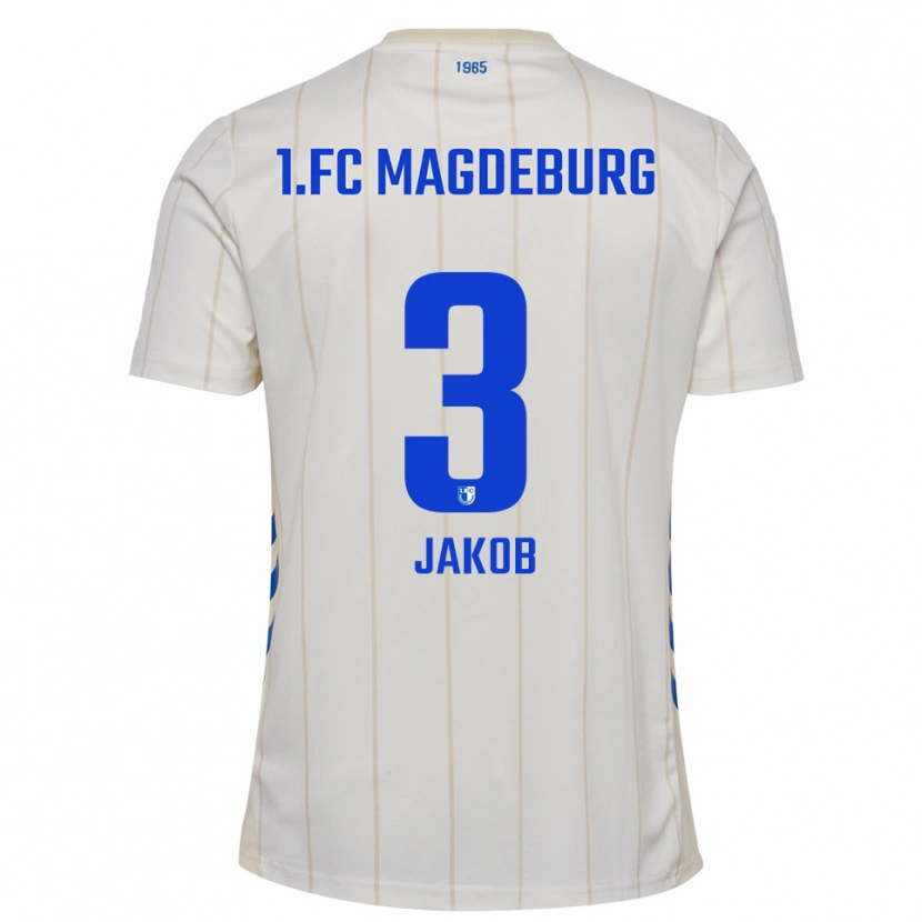 Danxen Mujer Camiseta Henrik Jakob #3 Blanco Azul 2ª Equipación 2025/26 La Camisa