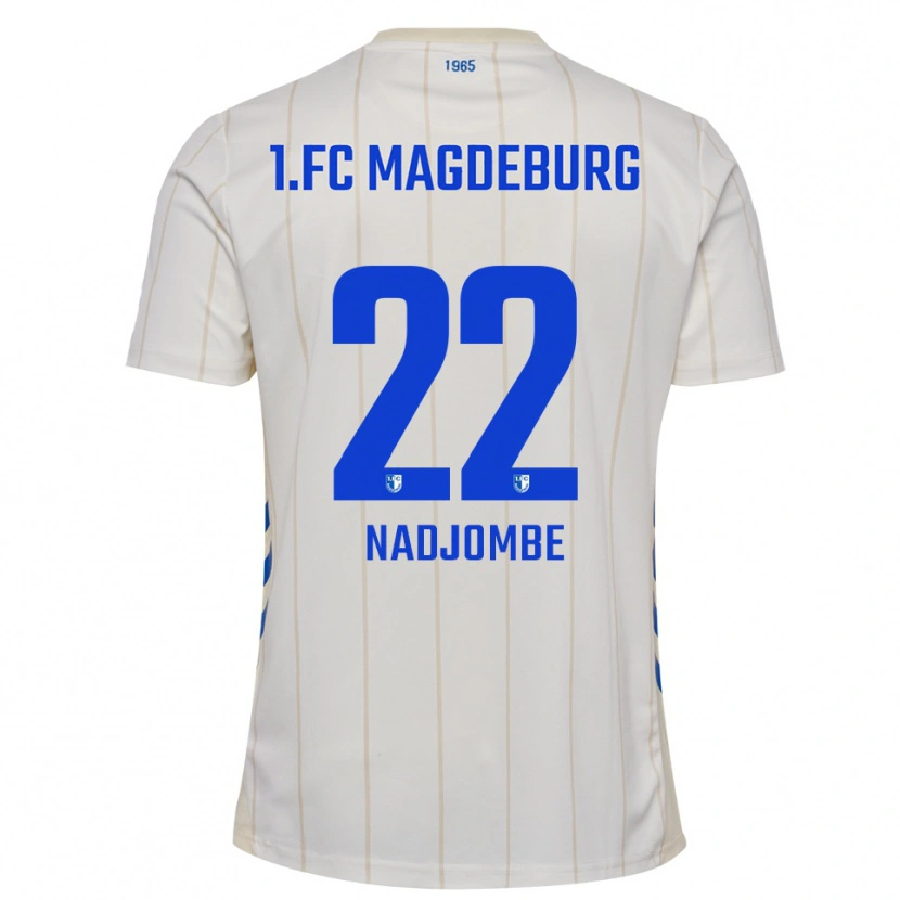 Danxen Mujer Camiseta Pierre Nadjombe #22 Blanco Azul 2ª Equipación 2025/26 La Camisa
