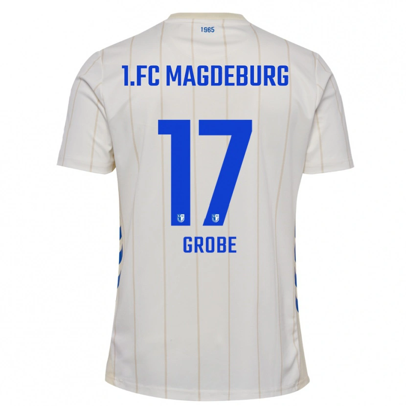 Danxen Mujer Camiseta Theresa Grobe #17 Blanco Azul 2ª Equipación 2025/26 La Camisa