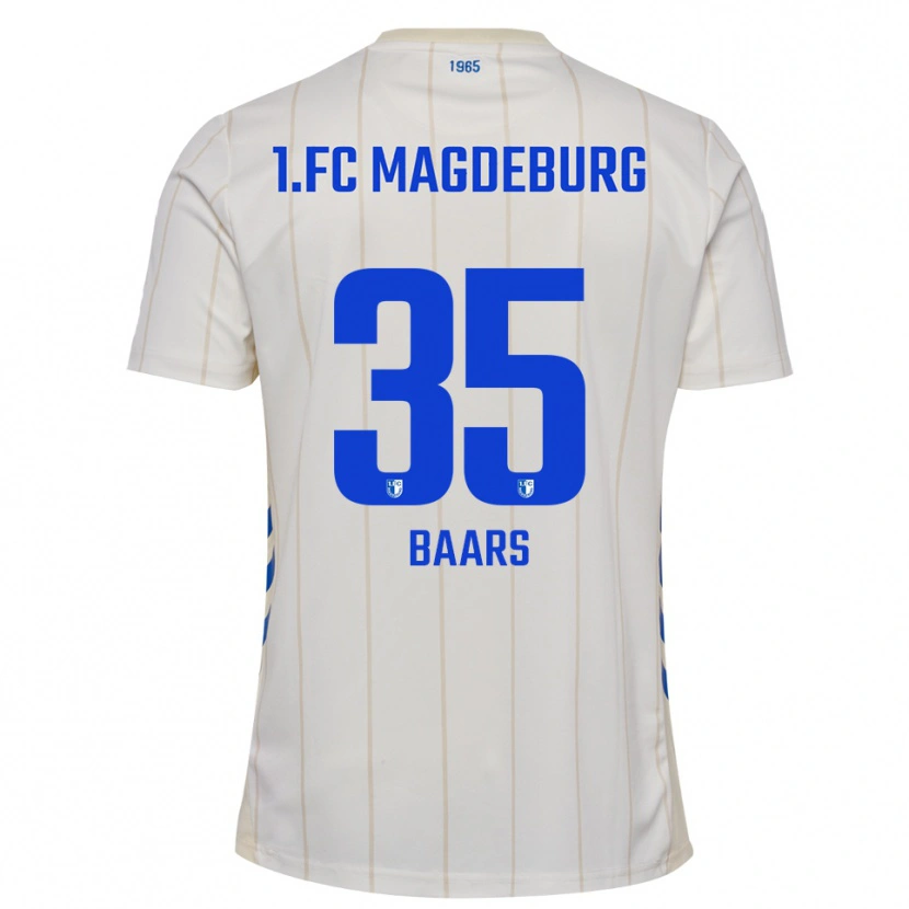 Danxen Mujer Camiseta Magnus Baars #35 Blanco Azul 2ª Equipación 2025/26 La Camisa