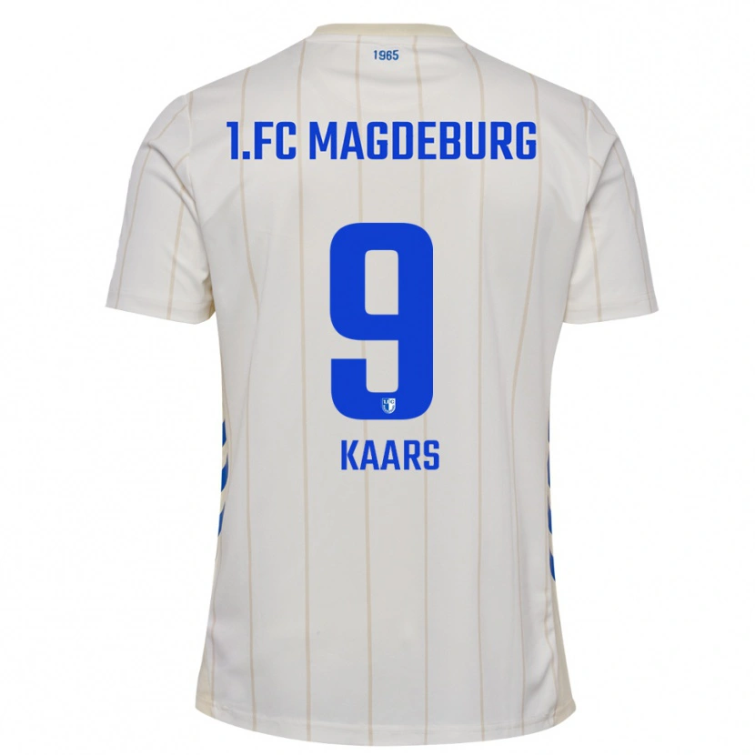 Danxen Mujer Camiseta Martijn Kaars #9 Blanco Azul 2ª Equipación 2025/26 La Camisa