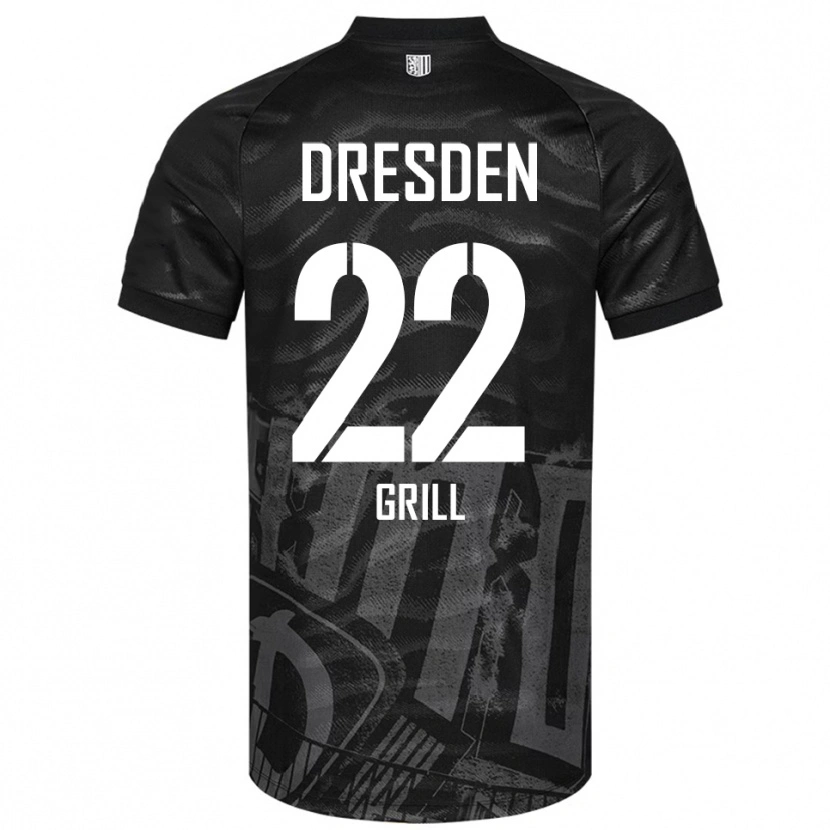 Danxen Mujer Camiseta Lennart Grill #22 Negro Gris 2ª Equipación 2025/26 La Camisa