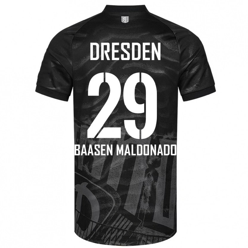 Danxen Mujer Camiseta Luis Baasen Maldonado #29 Negro Gris 2ª Equipación 2025/26 La Camisa