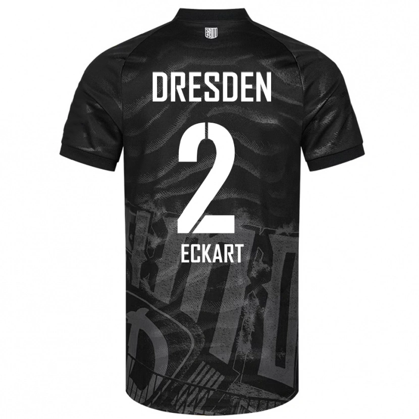Danxen Mujer Camiseta Ben Eckart #2 Negro Gris 2ª Equipación 2025/26 La Camisa