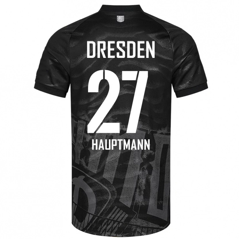 Danxen Mujer Camiseta Niklas Hauptmann #27 Negro Gris 2ª Equipación 2025/26 La Camisa