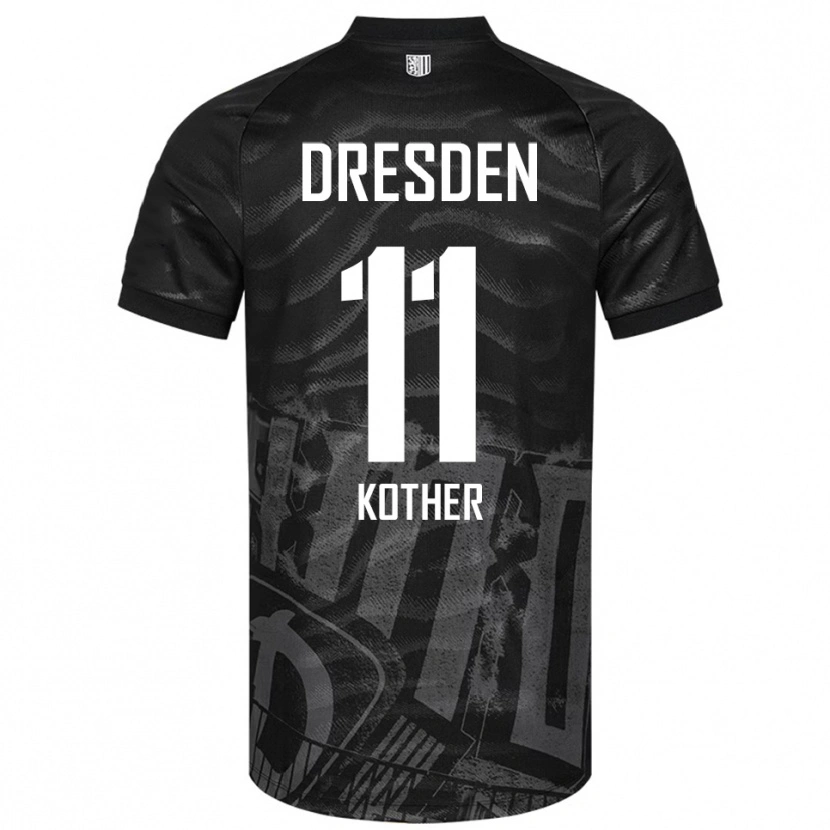 Danxen Mujer Camiseta Dominik Kother #11 Negro Gris 2ª Equipación 2025/26 La Camisa