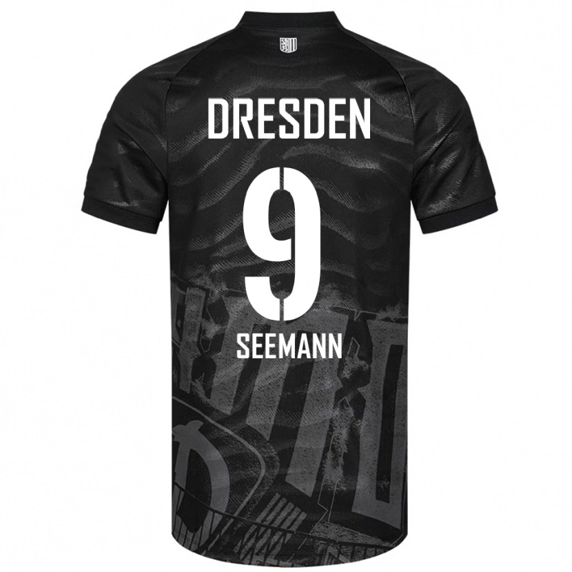 Danxen Mujer Camiseta Arne Seemann #9 Negro Gris 2ª Equipación 2025/26 La Camisa