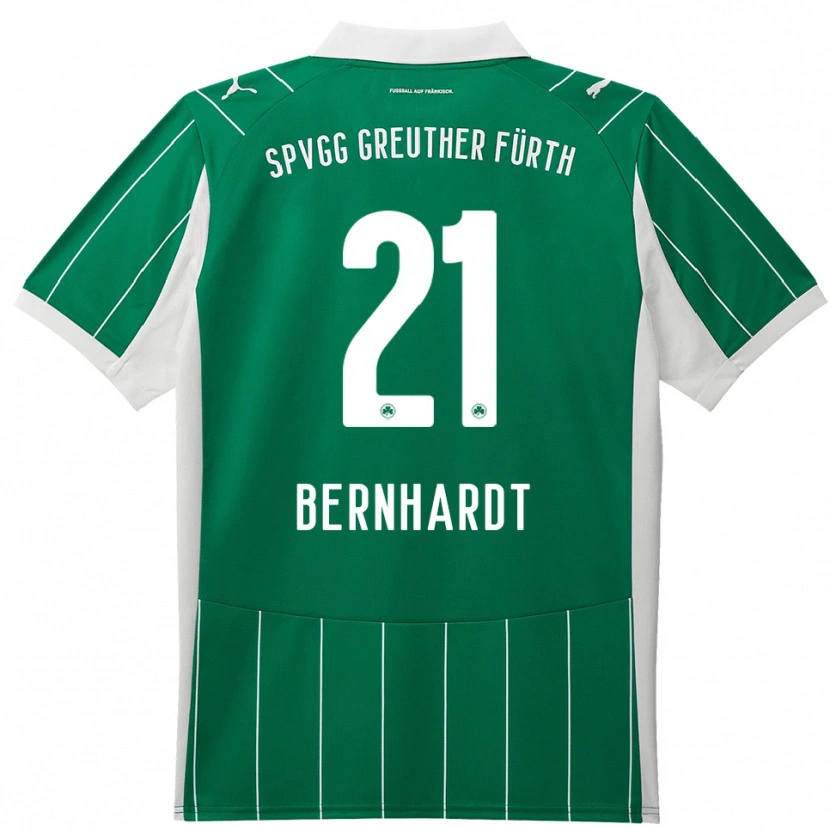 Danxen Mujer Camiseta Luca Bernhardt #21 Verde Blanco 2ª Equipación 2025/26 La Camisa