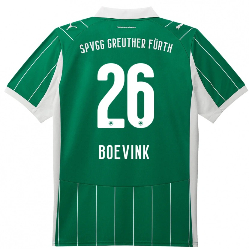 Danxen Mujer Camiseta Pelle Boevink #26 Verde Blanco 2ª Equipación 2025/26 La Camisa