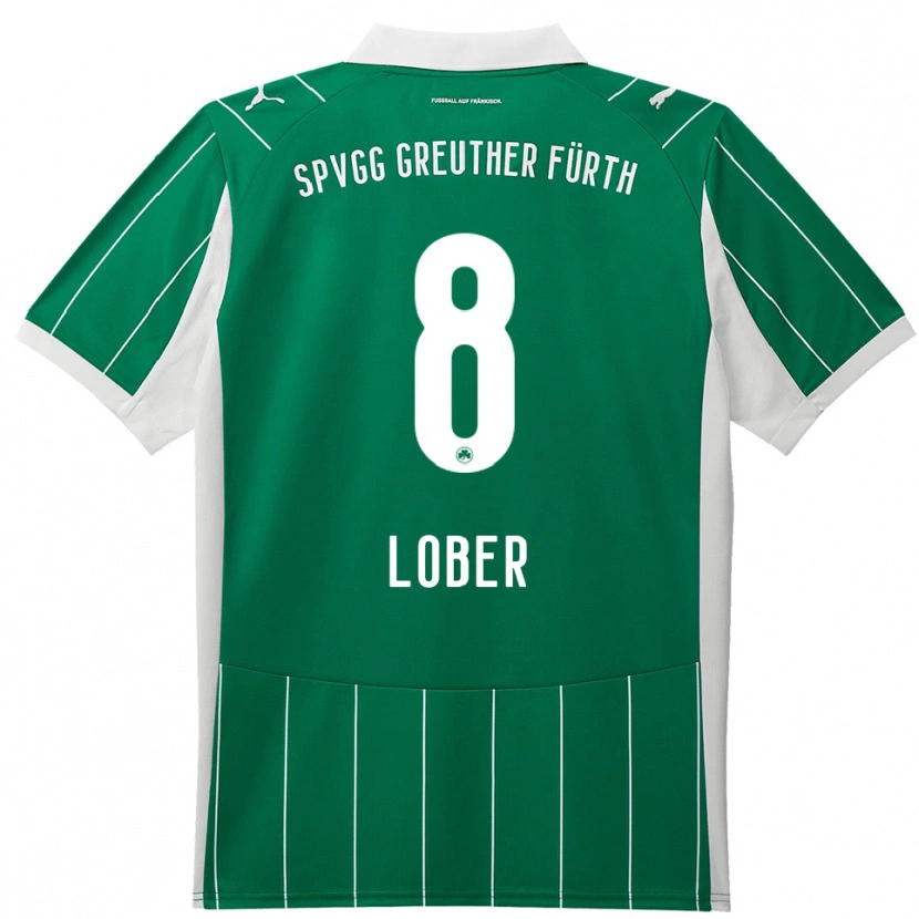 Danxen Mujer Camiseta Jannik Lober #8 Verde Blanco 2ª Equipación 2025/26 La Camisa