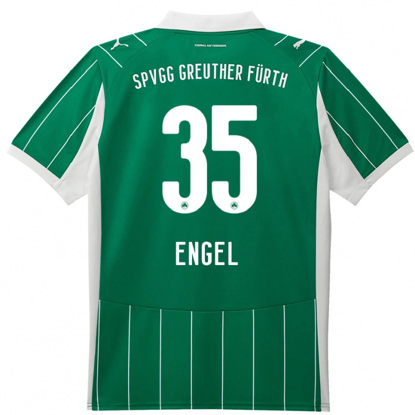 Danxen Mujer Camiseta Jakob Engel #35 Verde Blanco 2ª Equipación 2025/26 La Camisa