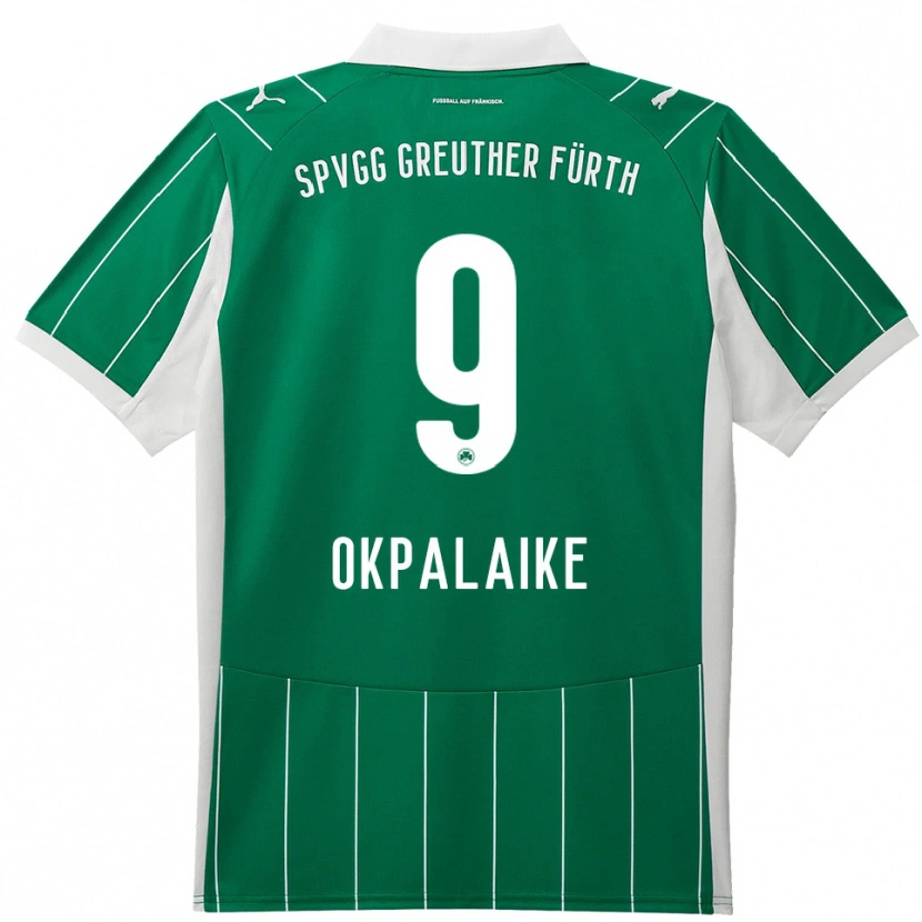 Danxen Mujer Camiseta Joshua Okpalaike #9 Verde Blanco 2ª Equipación 2025/26 La Camisa